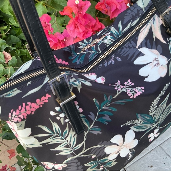 Kate Spade Wilson Road Botanical Alyse Flower Tote Bag EUC Shoulder Nylon Bag - Picture 8 of 14